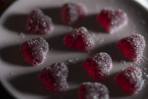 jelly hearts close up