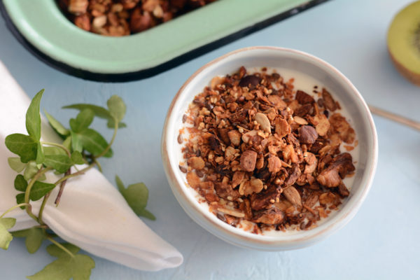 Kokosgranola close up